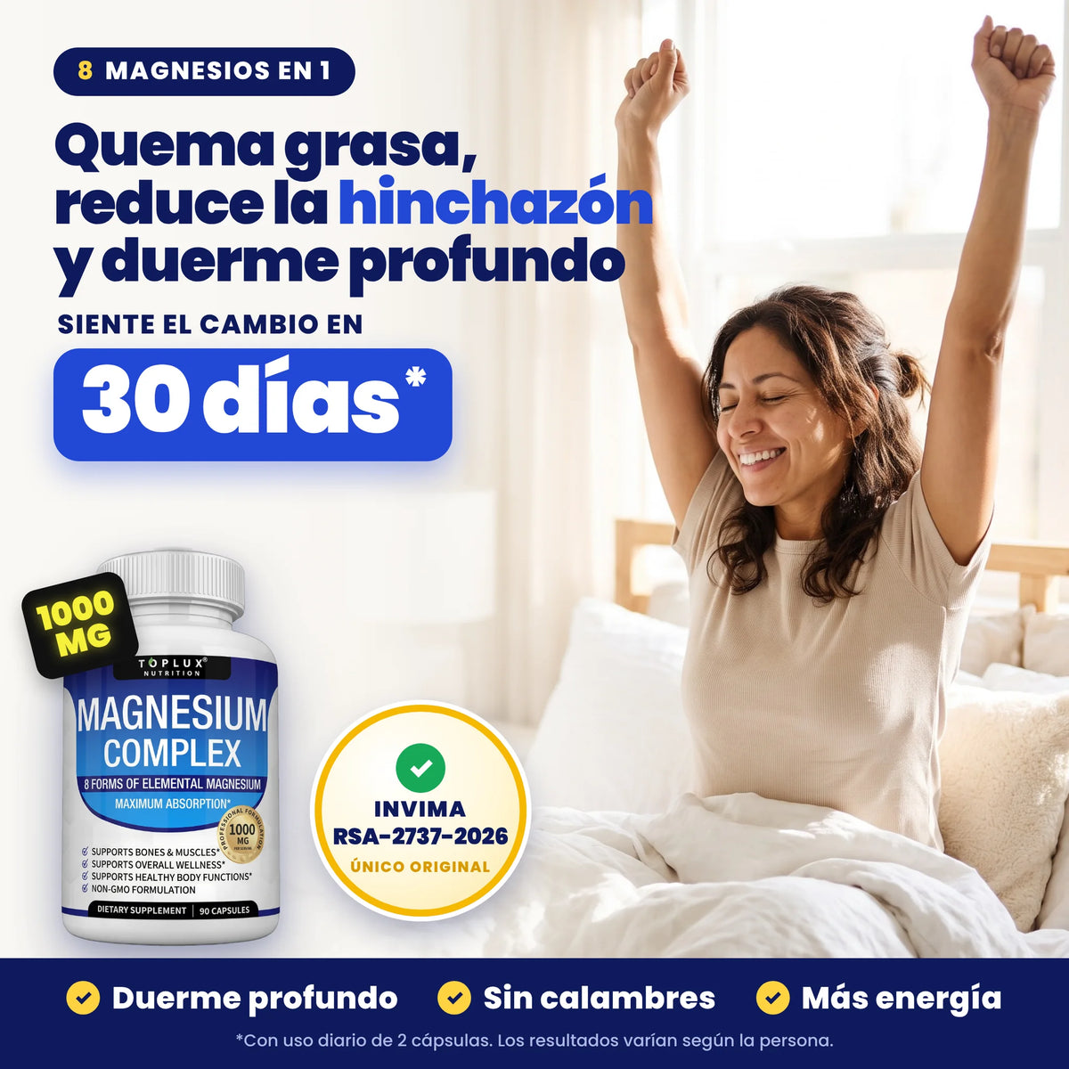 Magnesium Complex Toplux: quema grasa, reduce la hinchazón y duerme profundo, siente el cambio en 30 días