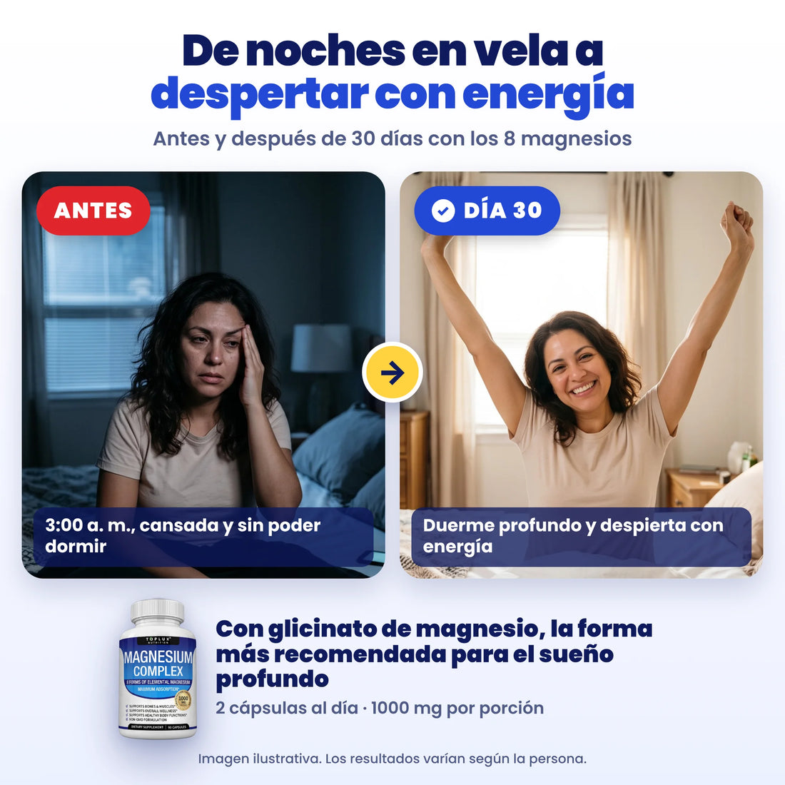 Antes y después de 30 días: de noches en vela a despertar con energía (imagen ilustrativa)