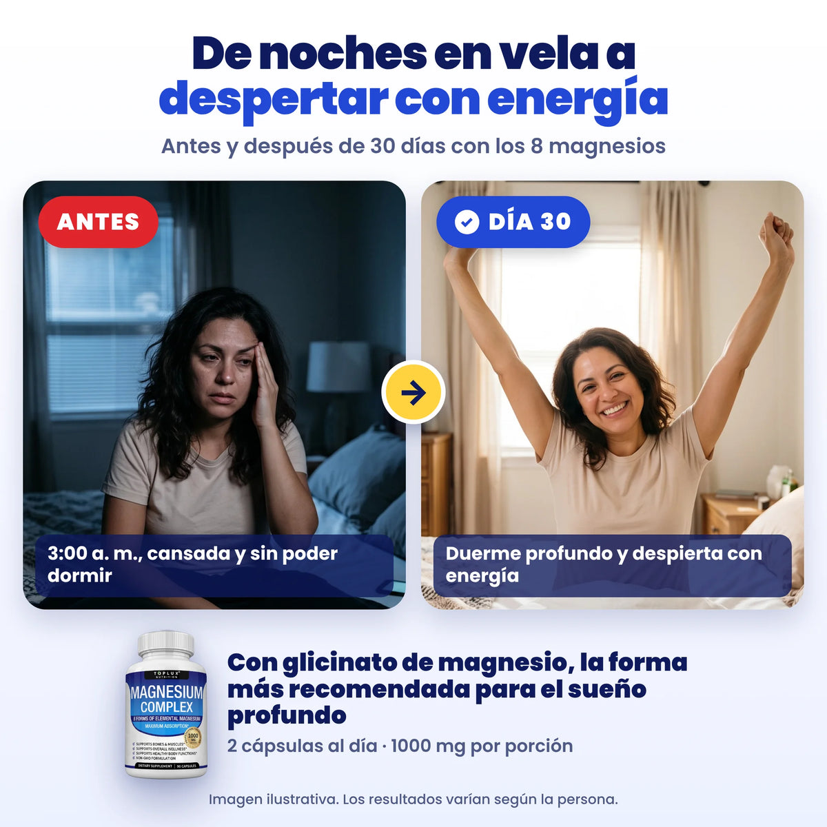 Antes y después de 30 días: de noches en vela a despertar con energía (imagen ilustrativa)