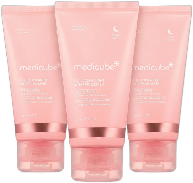 3 tubos de medicube Collagen Night Wrapping Mask