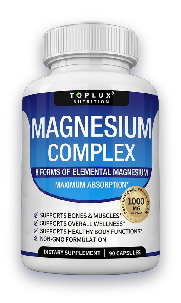 Frasco de Magnesium Complex Toplux 1000 mg, 90 cápsulas